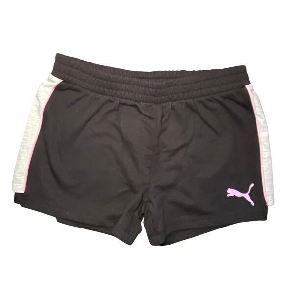 black and pink PUMA shorts kids size L - Picture 1 of 4